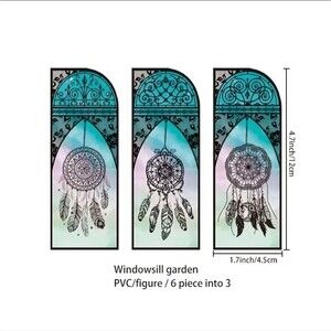6 PVC turquoise dreamcatcher boho bookmarks